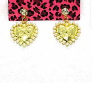 Betsey Johnson Heart Earrings
